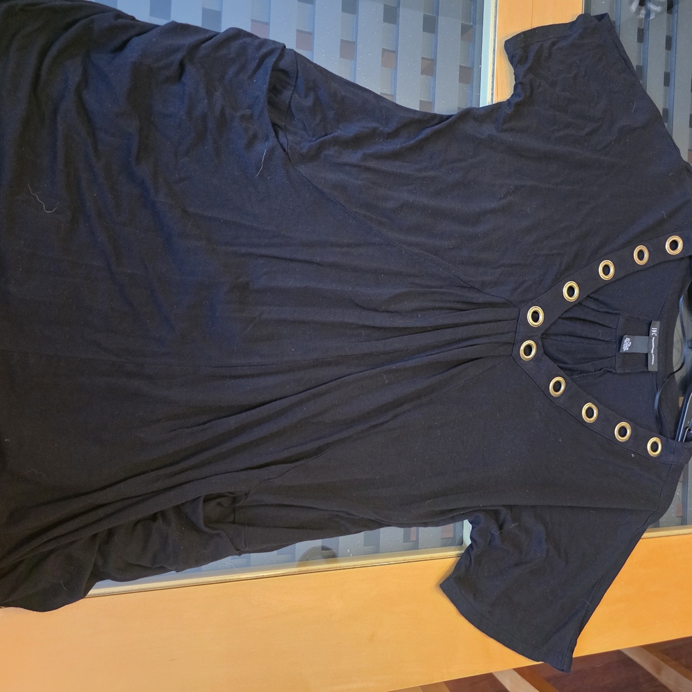 INC Black Grommet Detail Top - Picture 4 of 7